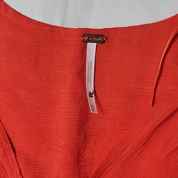 Free People Check On It Flame Red Top - Picture 3 of 5